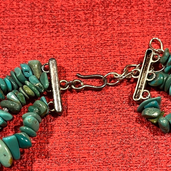 🔵LOVED GENUINE TURQUOISE VINTAGE STERLING SILVER PENDANT MULTI-STRAND NECKLACE - Picture 9 of 12